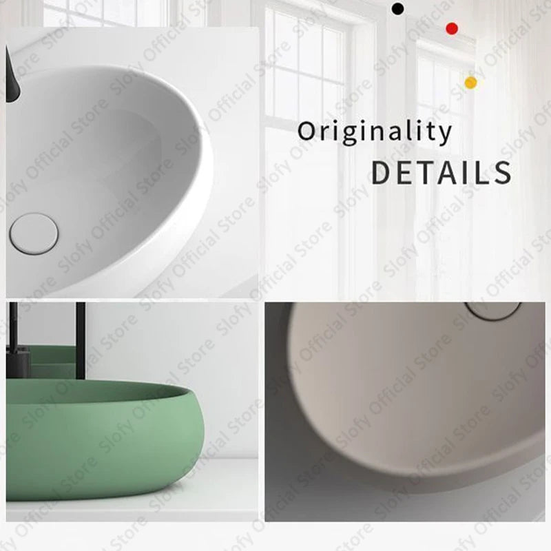 Simple Oval Ceramic Countertop Basin – Modern Luxury Bathroom Sink