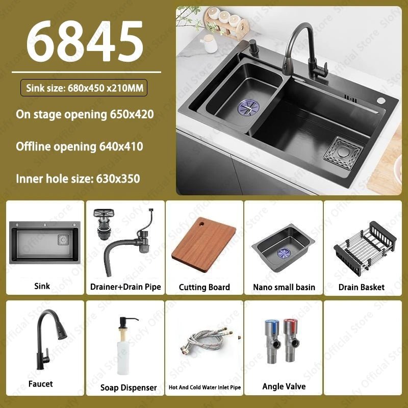 Stainless Steel Farmhouse Kitchen Sink – Single Bowl with Faucet & Drain