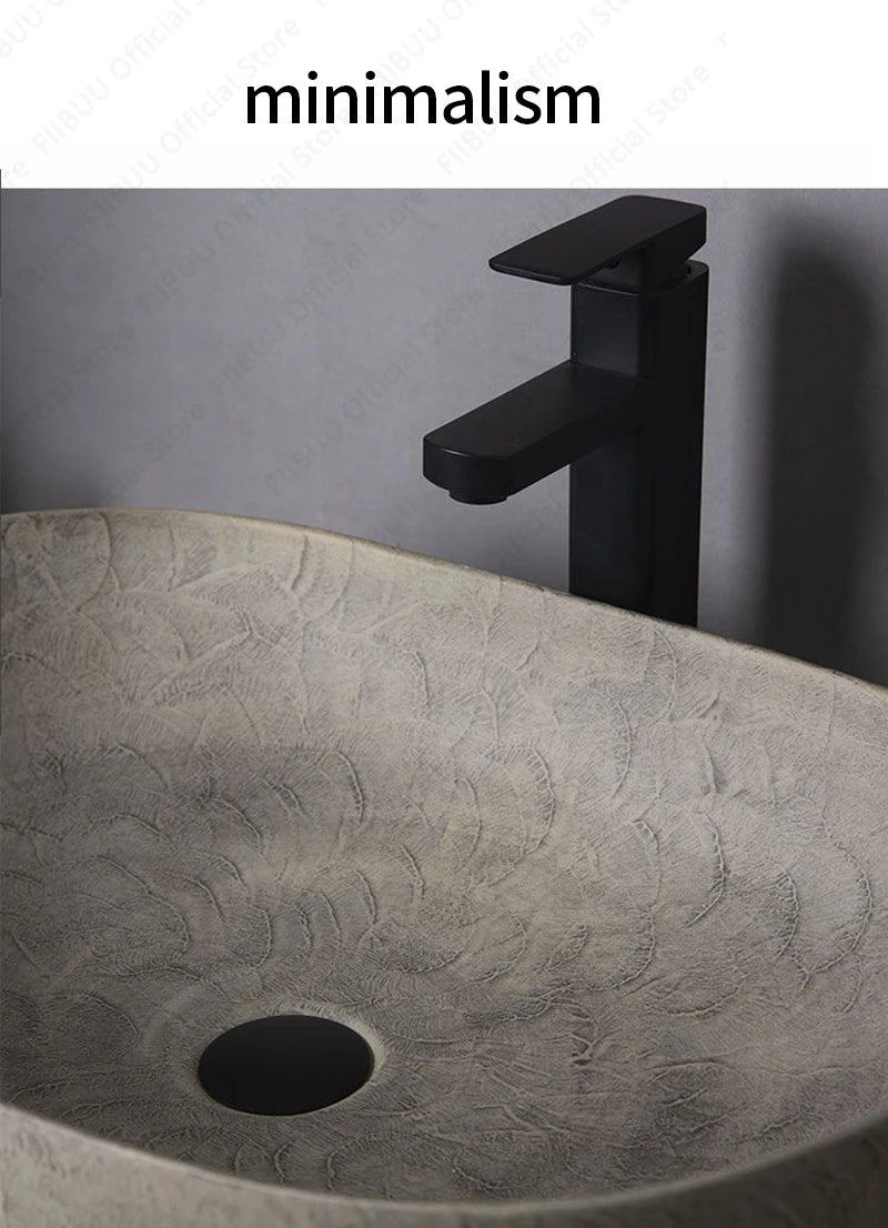 Oval Ceramic Vessel Sink – Above Counter Bathroom Basin