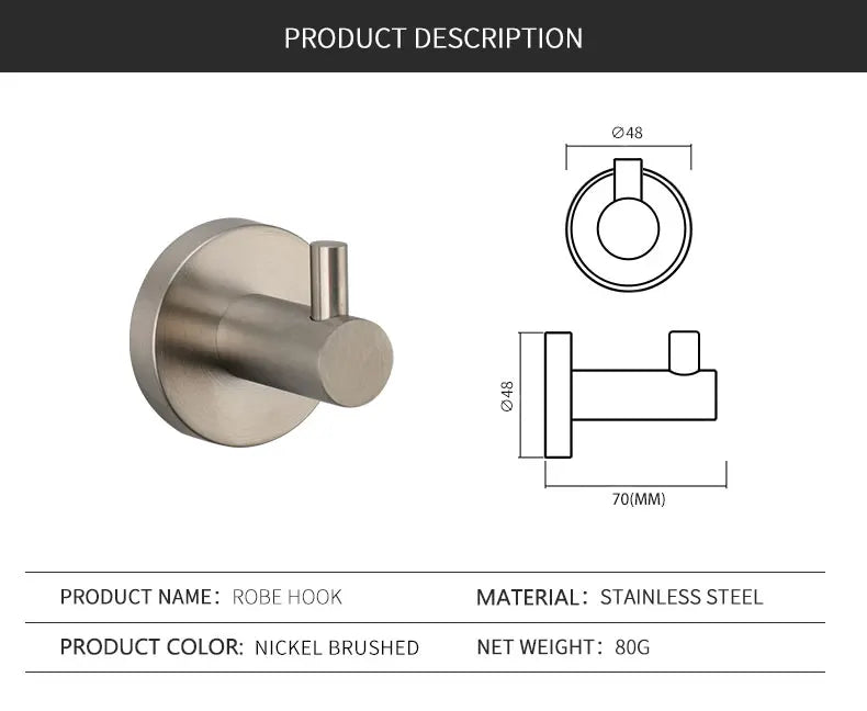 Brushed Stainless Steel Bathroom Hardware Set