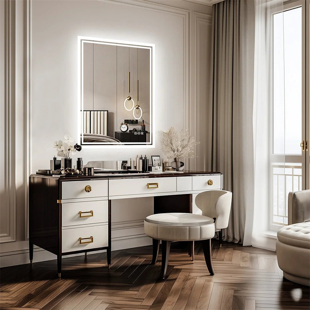 Frameless LED Bathroom Mirror – Dimmable Backlit Anti-Fog