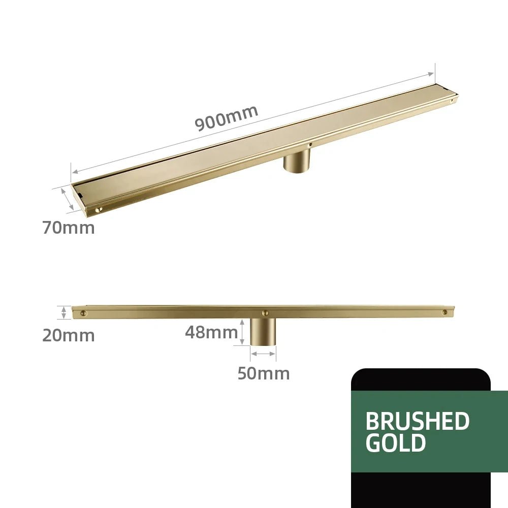 Brushed Gold Invisible Square Floor Drain