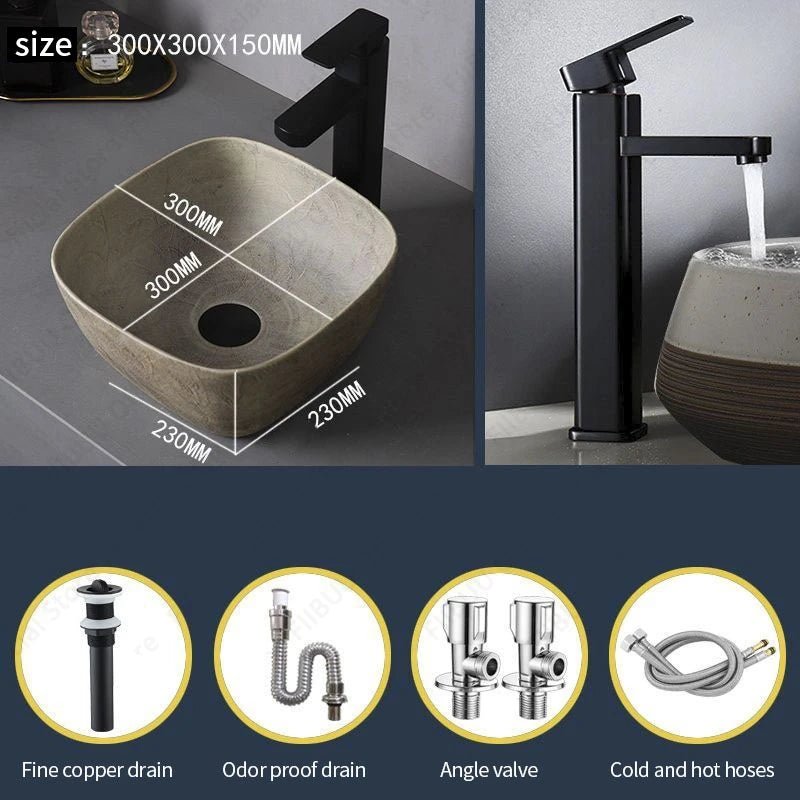 Oval Ceramic Vessel Sink – Above Counter Bathroom Basin