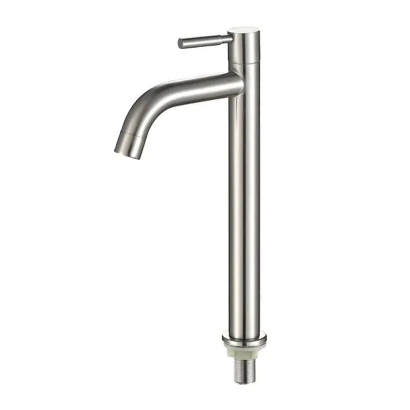 Black & Gold Stainless Steel Basin Faucet – Quick-Open Single Cold Tap
