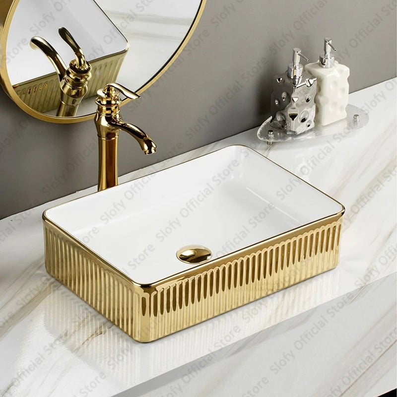 Rectangle Luxury Ceramic Countertop Basin – Modern Vanity Sink