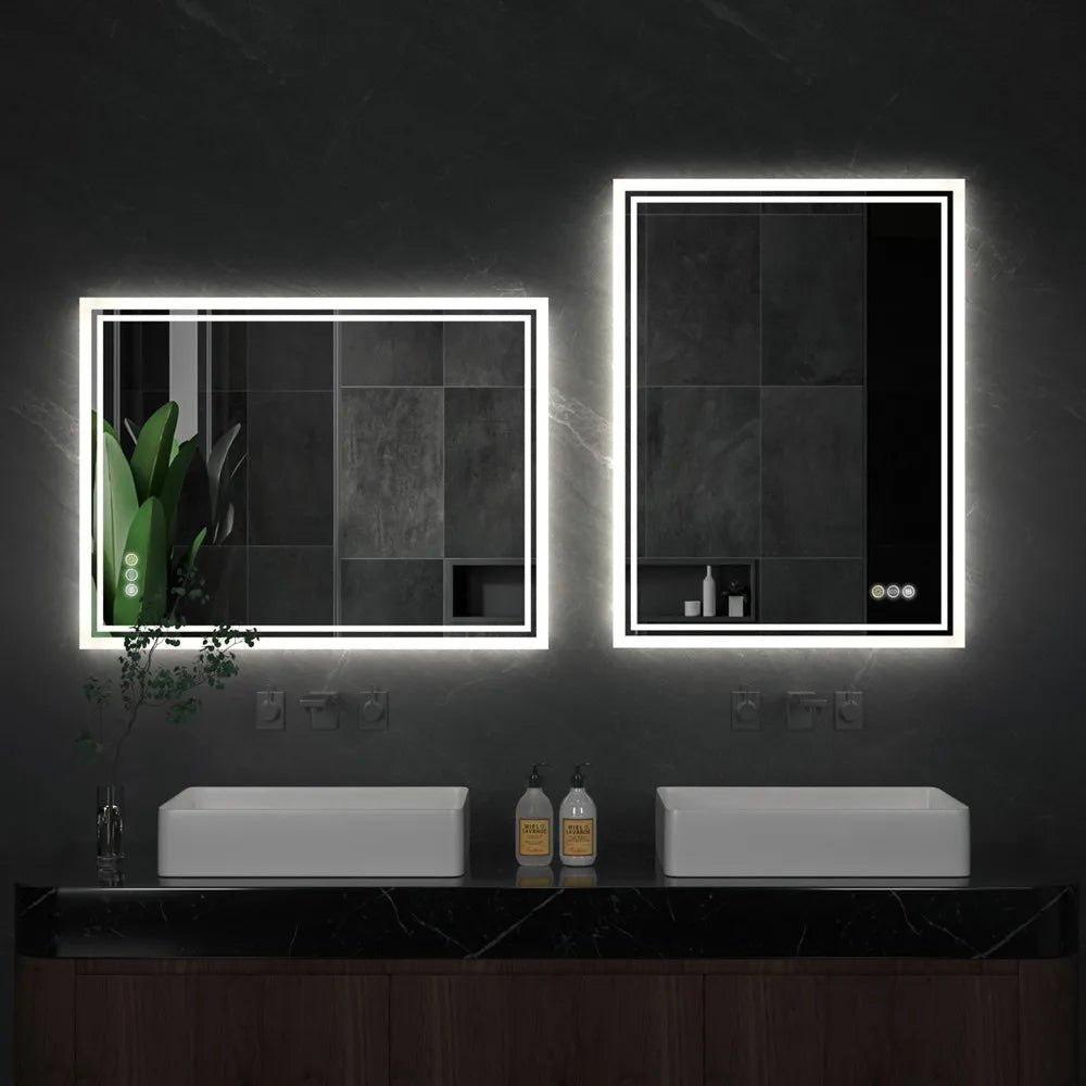 Frameless LED Bathroom Mirror – Dimmable Backlit Anti-Fog