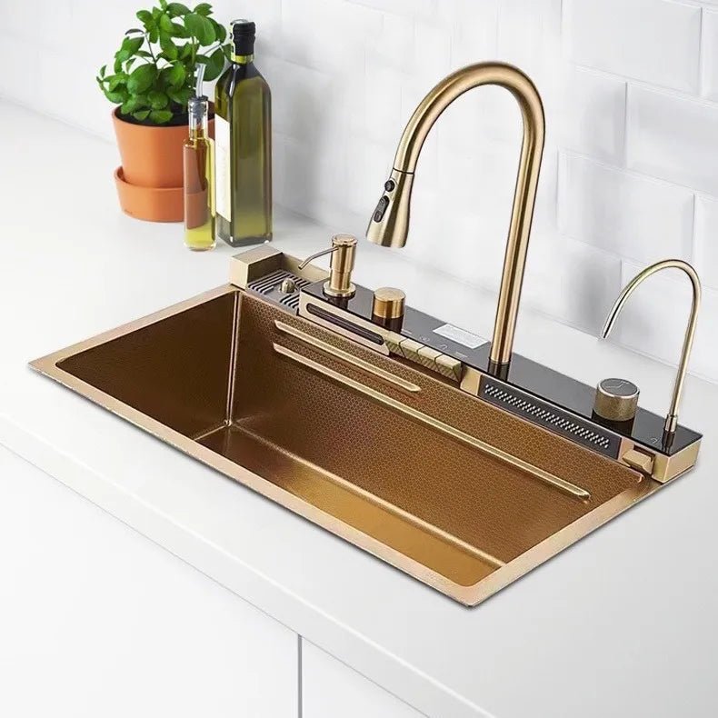 Stainless Steel Kitchen Sink – Digital Display & Ambient Light