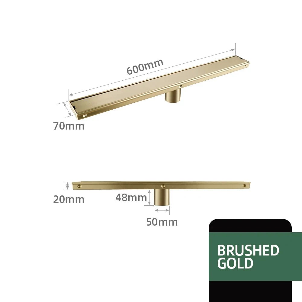 Brushed Gold Invisible Square Floor Drain