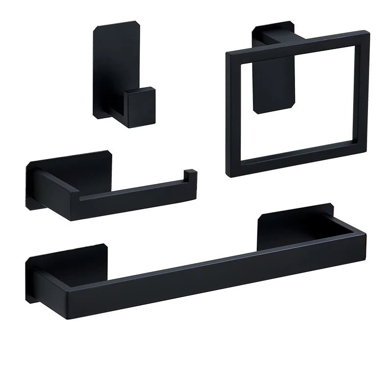 Black No-Drill Bathroom Hardware Set