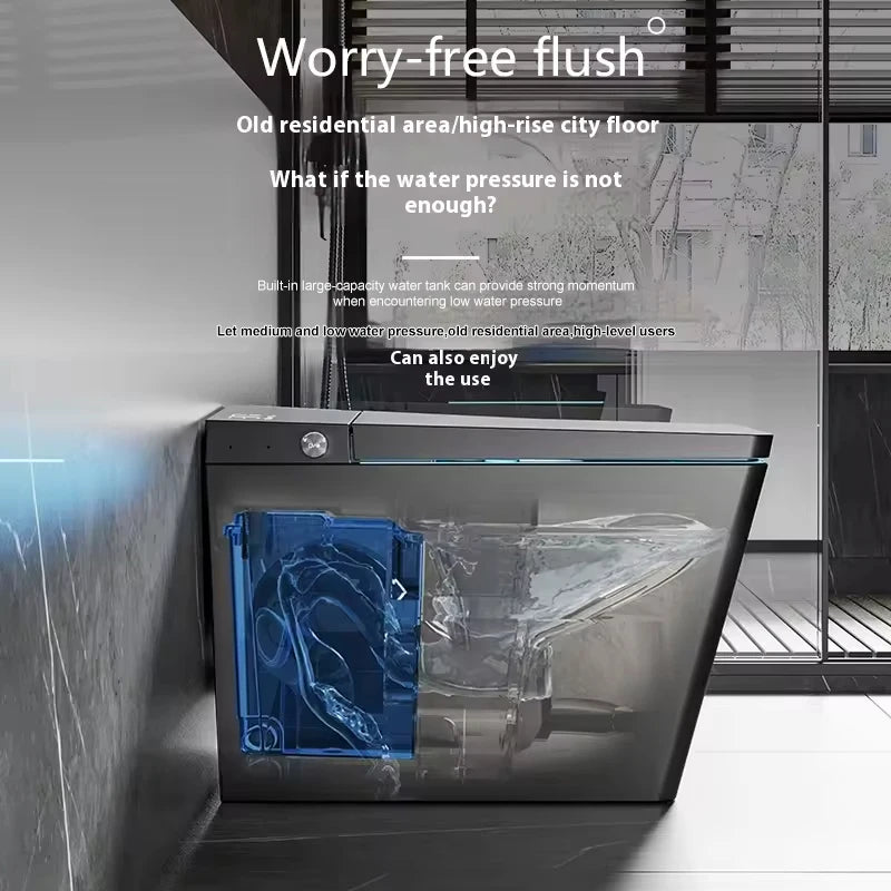 Luxury Tankless Smart Toilet – Matte Black Heated Electric Bidet