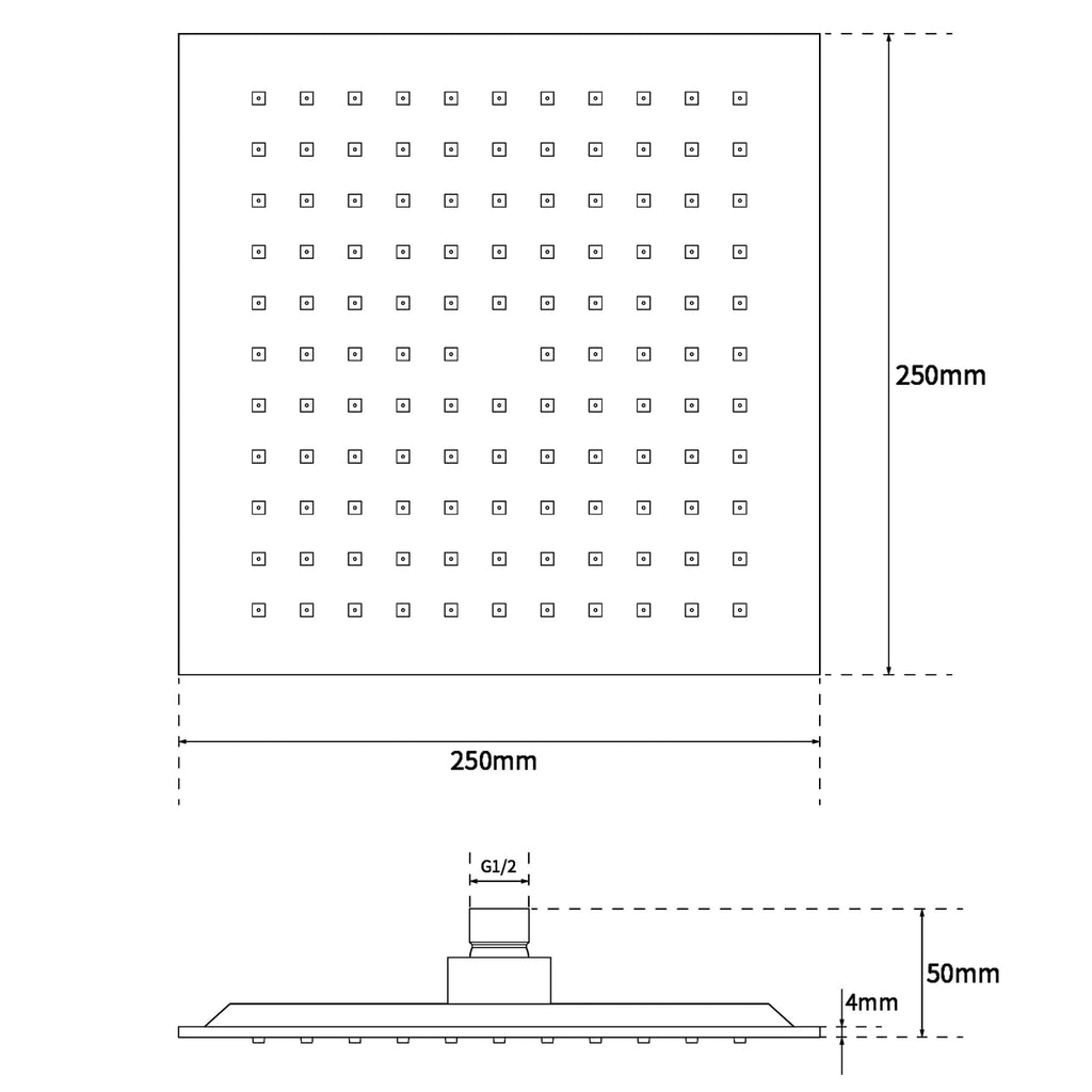 Square Rain Shower Set with 3-Mode Handheld and Sliding Rail