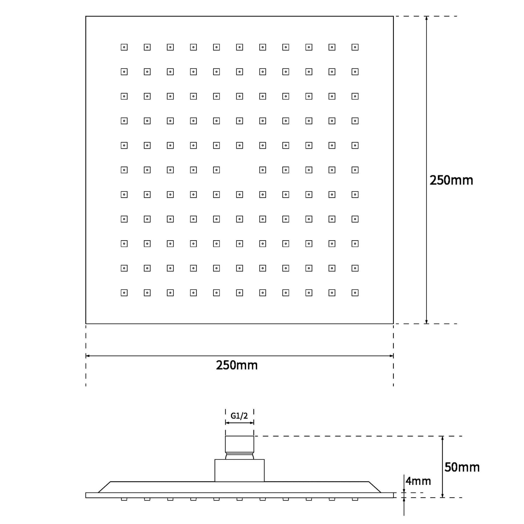 Square Rain Shower Set with 3-Mode Handheld and Sliding Rail