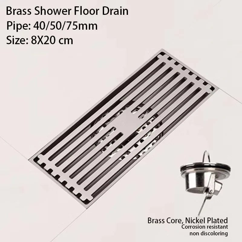 Brushed Nickel Invisible Strip Floor Drain