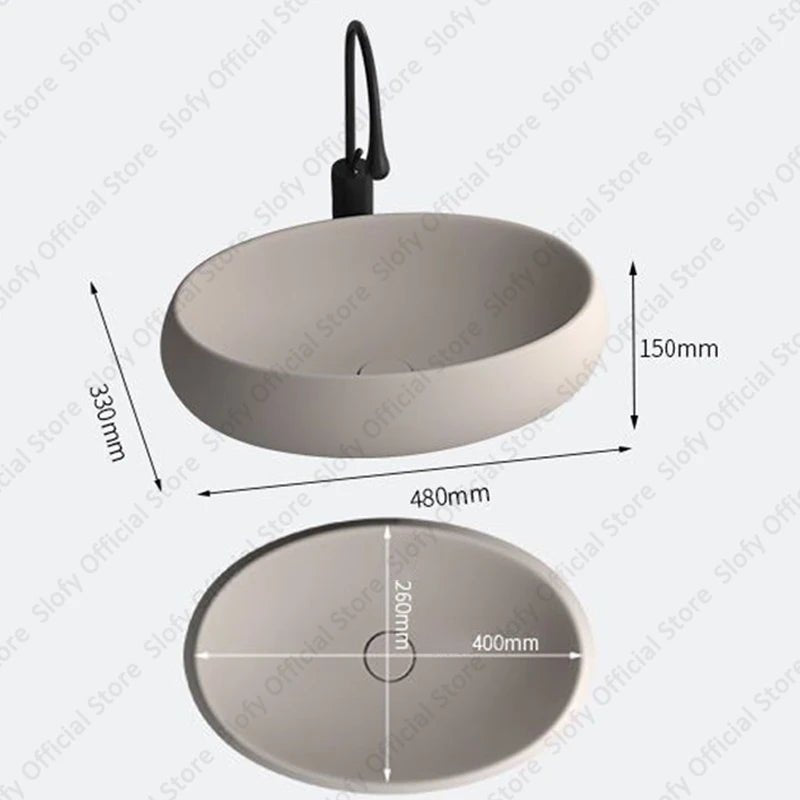 Simple Oval Ceramic Countertop Basin – Modern Luxury Bathroom Sink