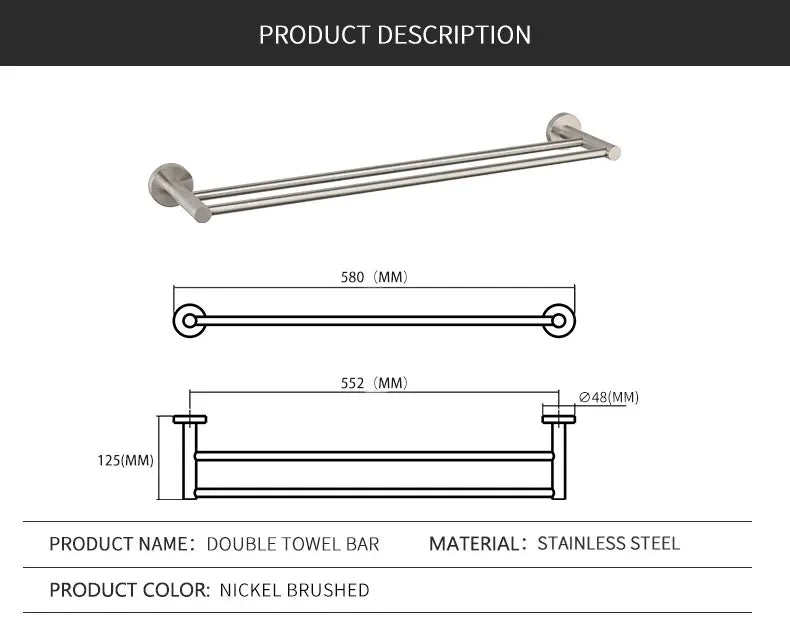 Brushed Stainless Steel Bathroom Hardware Set