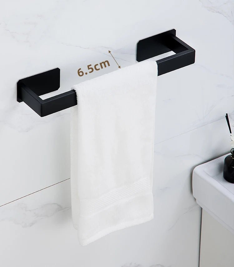 Black No-Drill Bathroom Hardware Set