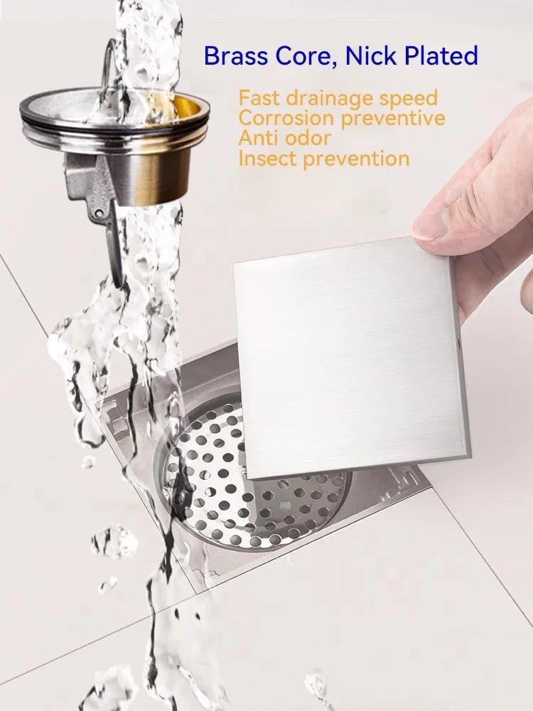 Brushed Nickel Invisible Strip Floor Drain