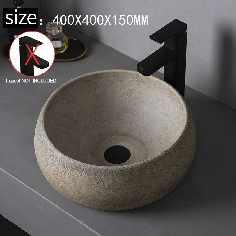Oval Ceramic Vessel Sink – Above Counter Bathroom Basin
