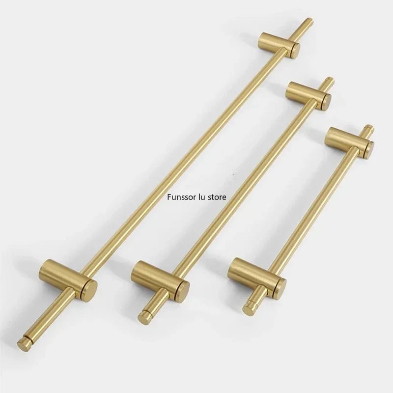 Luxury Adjustable Gold Brass Handle – Long Wardrobe & Cabinet Door Pull