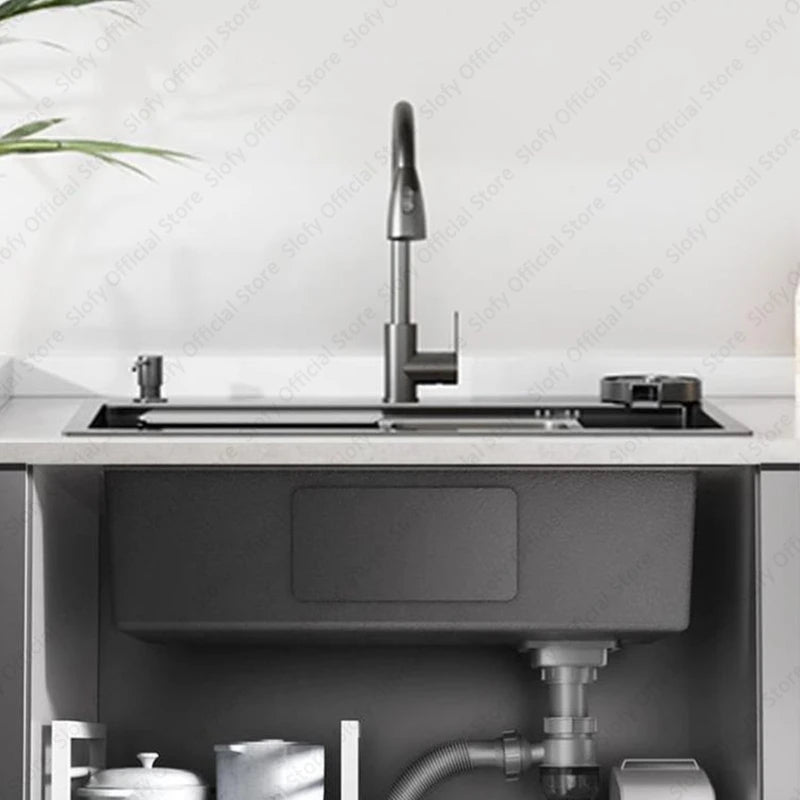 Stainless Steel Farmhouse Kitchen Sink – Single Bowl with Faucet & Drain