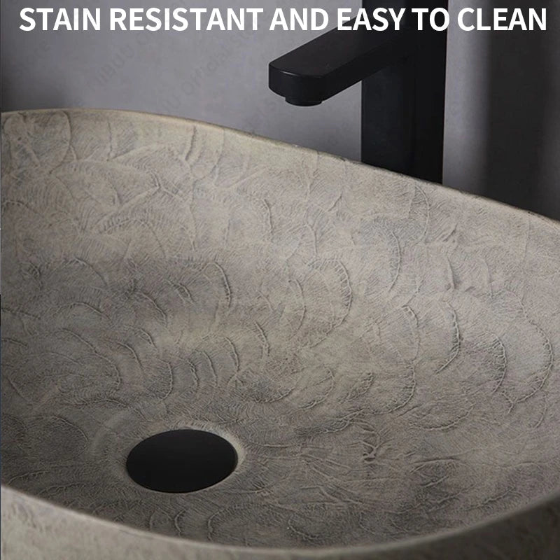 Oval Ceramic Vessel Sink – Above Counter Bathroom Basin