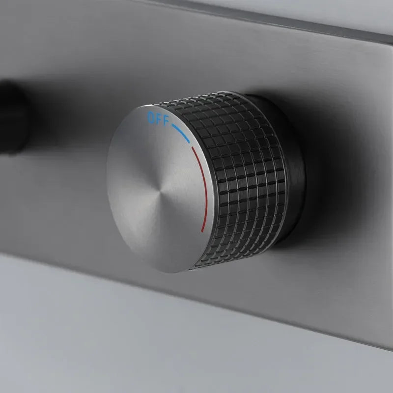 Gunmetal Wall-Mounted Basin Faucet – Single Handle Hot & Cold Mixer