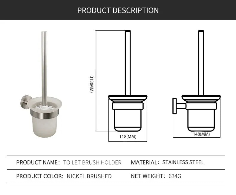 Brushed Stainless Steel Bathroom Hardware Set