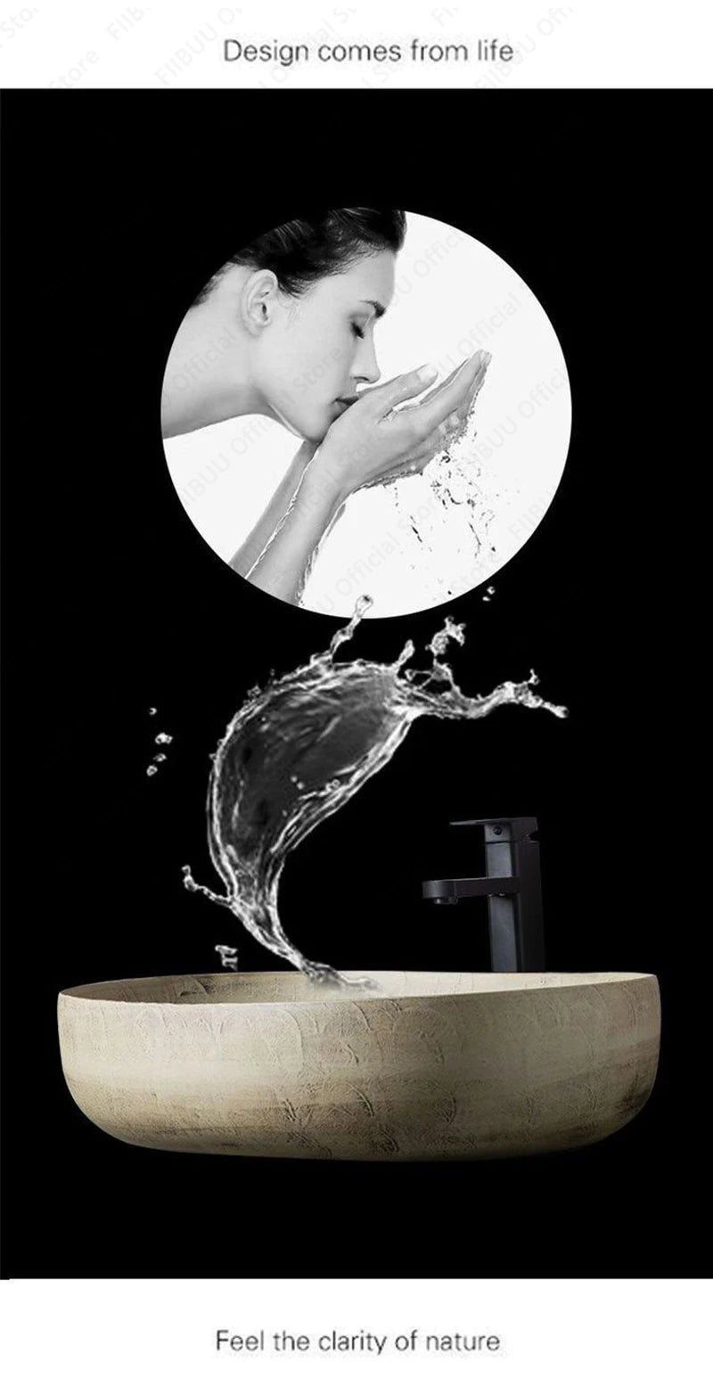 Oval Ceramic Vessel Sink – Above Counter Bathroom Basin