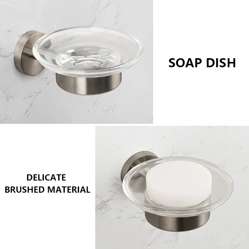 Brushed Stainless Steel Bathroom Hardware Set