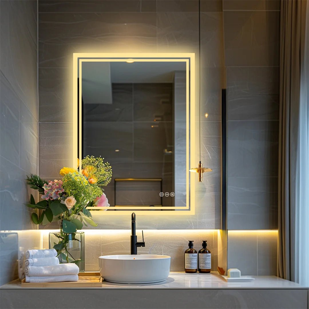 Frameless LED Bathroom Mirror – Dimmable Backlit Anti-Fog