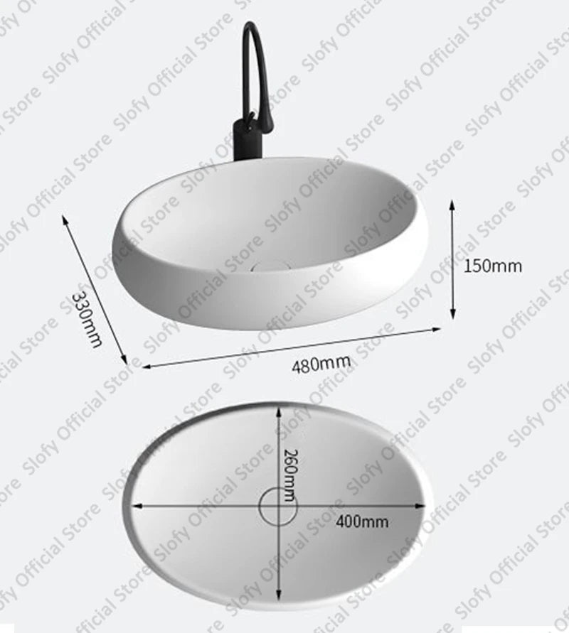 Simple Oval Ceramic Countertop Basin – Modern Luxury Bathroom Sink