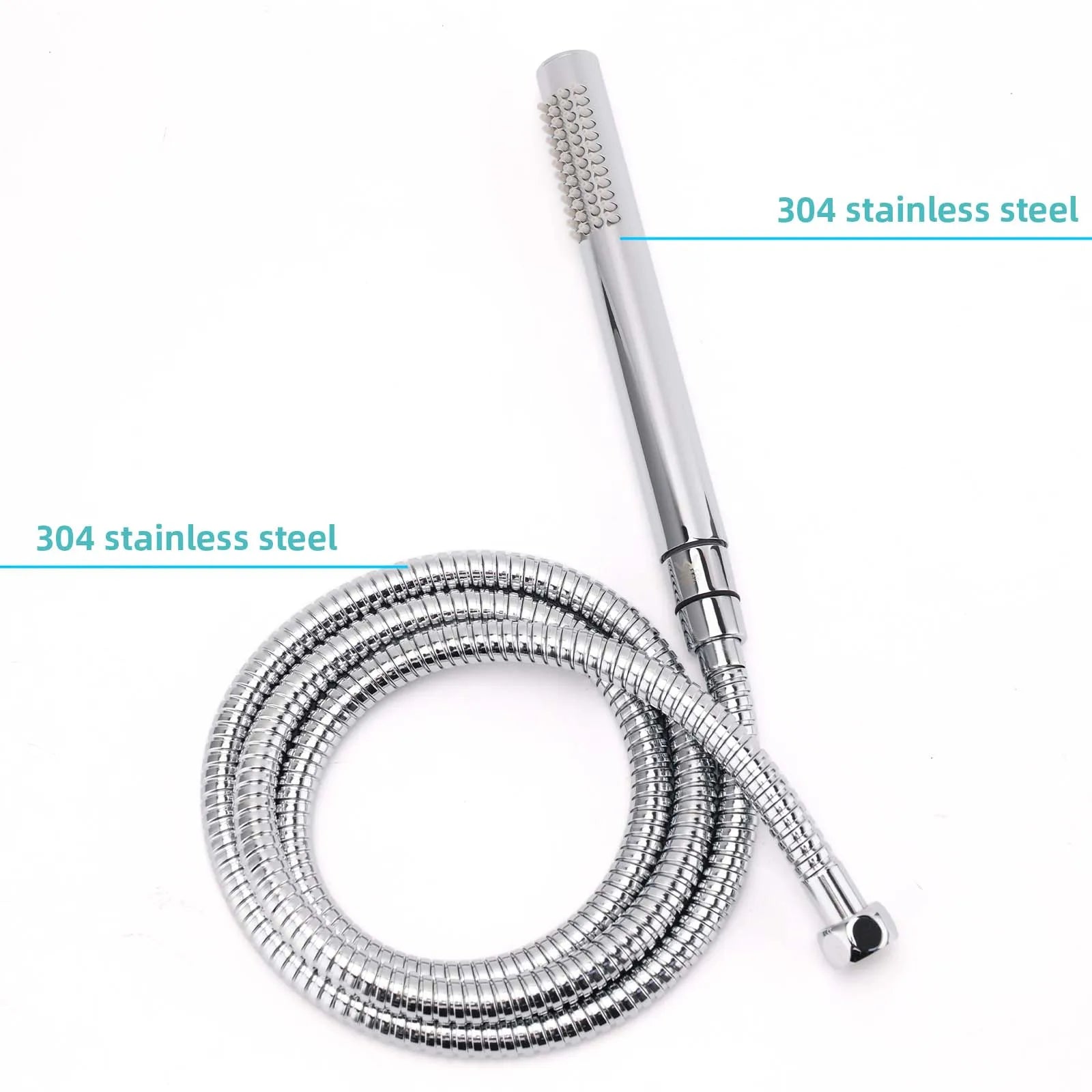 Chrome Round Rainfall Shower Set with Handheld and Sliding Rail