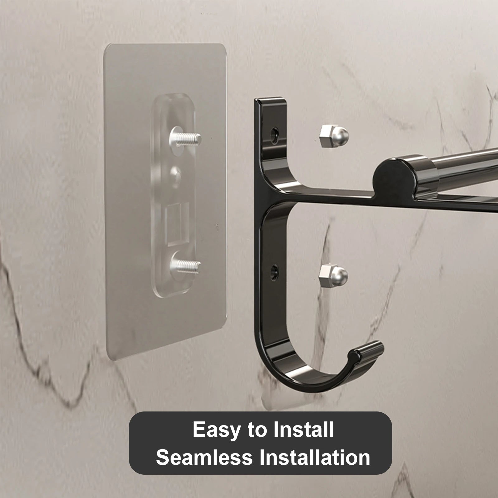 Aluminum No-Drill Double Towel Bar