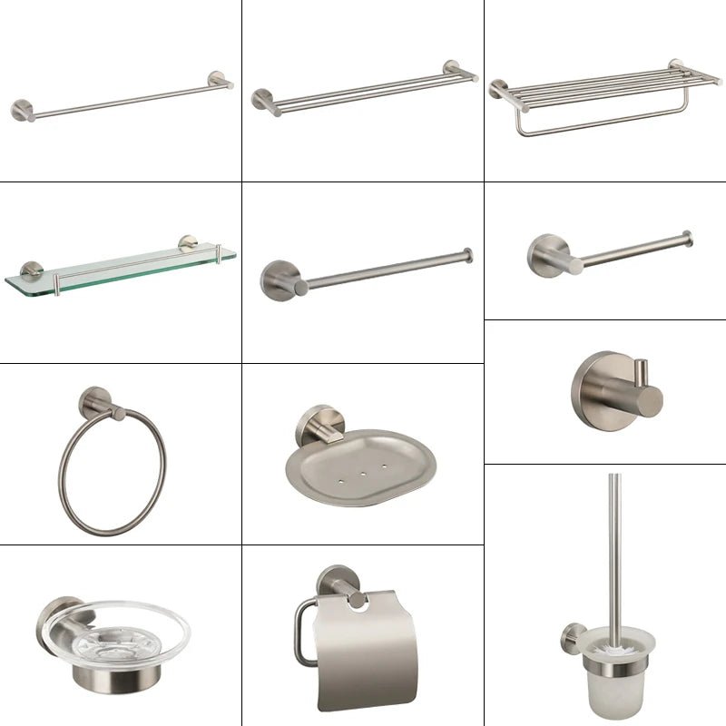 Brushed Stainless Steel Bathroom Hardware Set