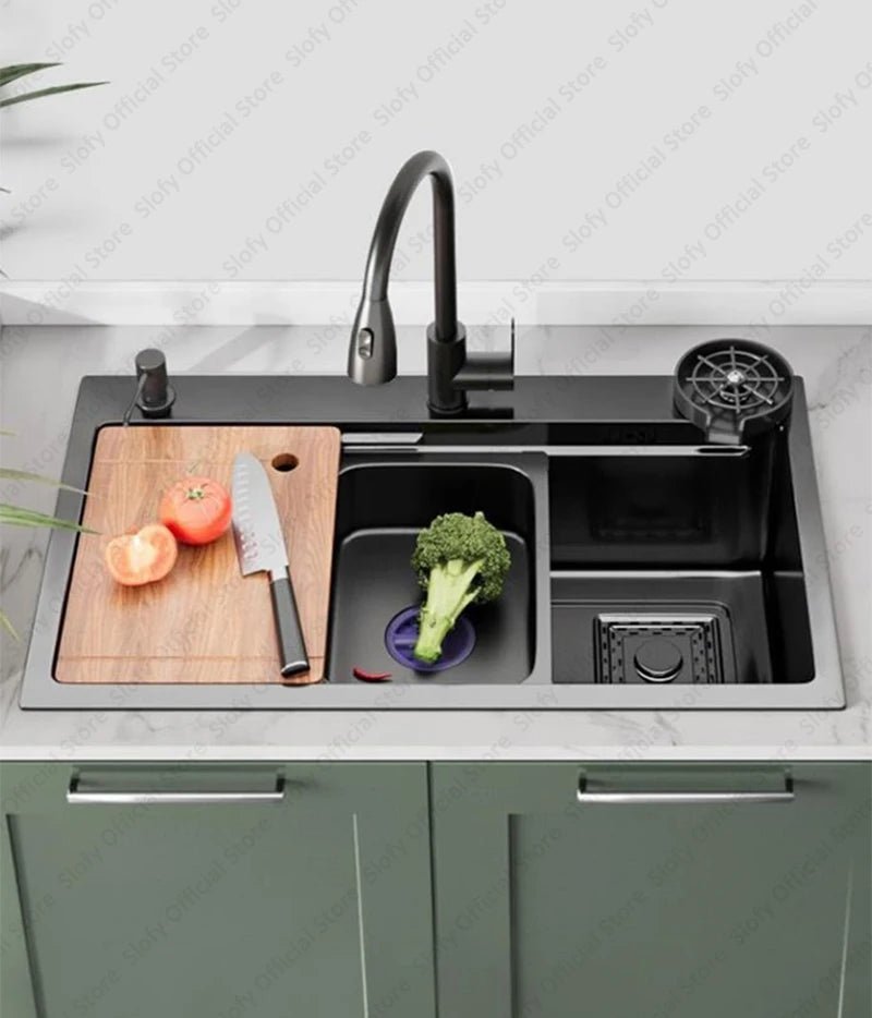 Stainless Steel Farmhouse Kitchen Sink – Single Bowl with Faucet & Drain