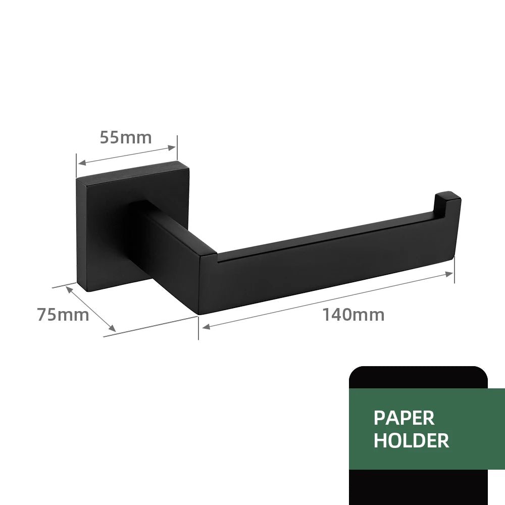 Matt Black Bathroom Hardware & Accessory Kit