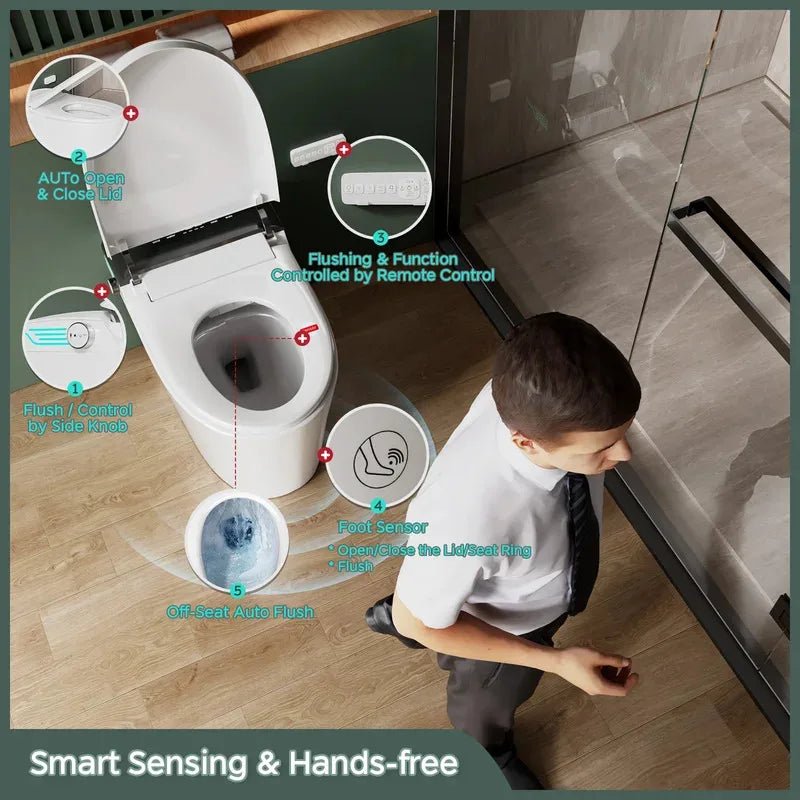 One-Piece Smart Bidet Toilet with Dual Auto Flush