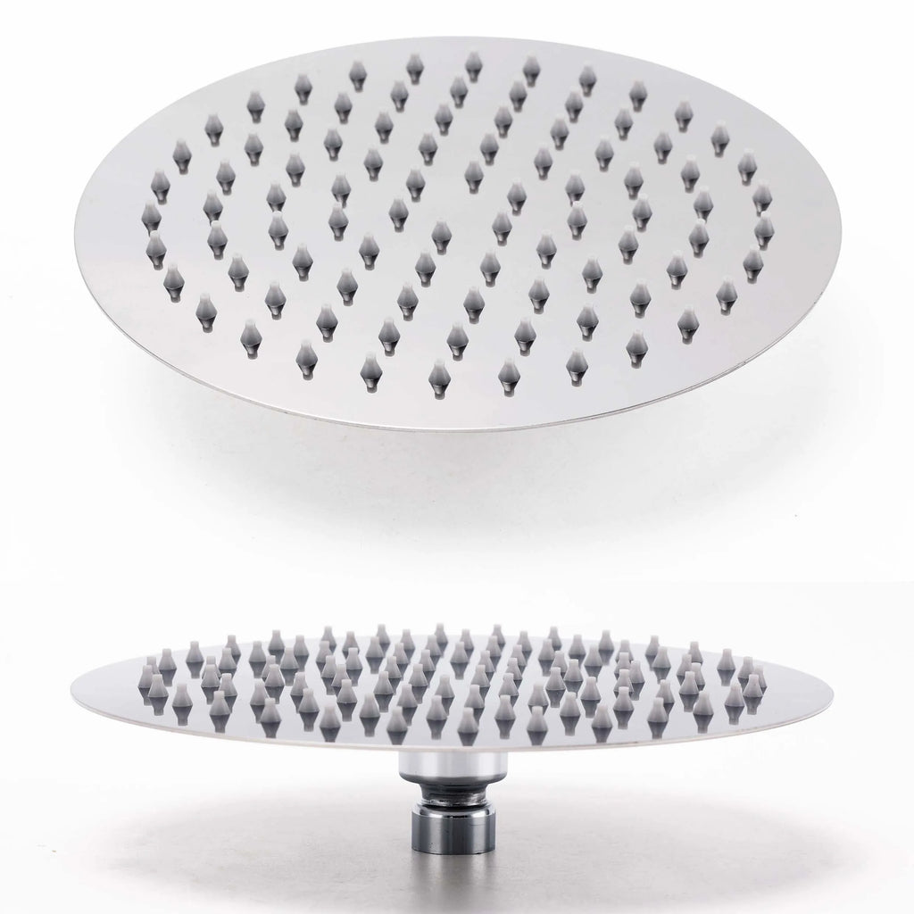 Chrome Round Rainfall Shower Set with Handheld and Sliding Rail