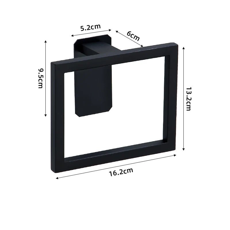 Black No-Drill Bathroom Hardware Set