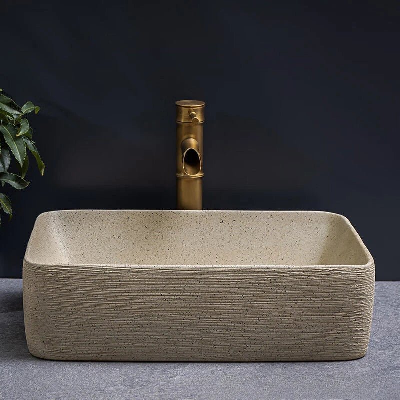 Nordic Ceramic Basin – 48×36×15cm Minimalist Bathroom Sink