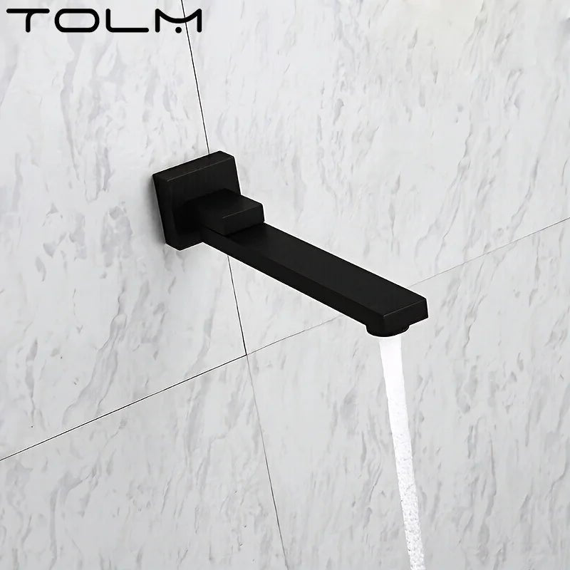 Wall-Mounted Bathtub Faucet – Black/Chrome Folding Nozzle