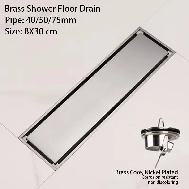 Brushed Nickel Invisible Strip Floor Drain