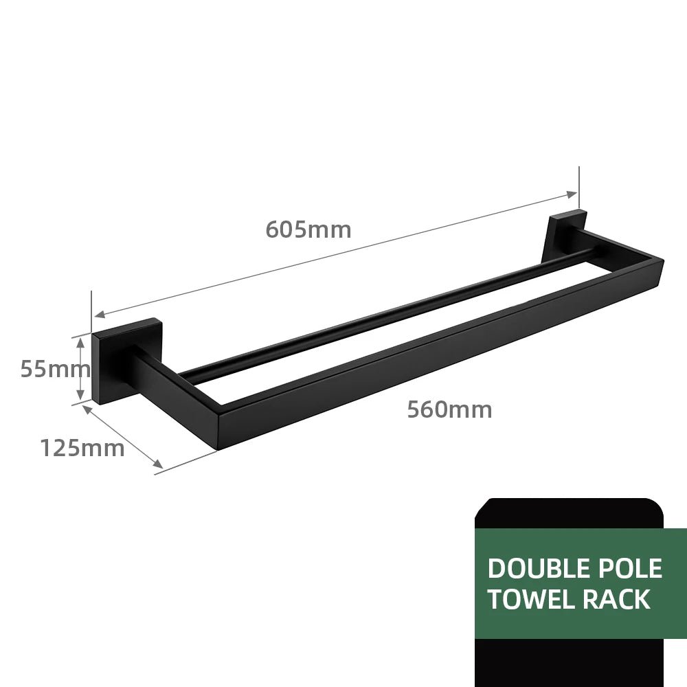 Matt Black Bathroom Hardware & Accessory Kit