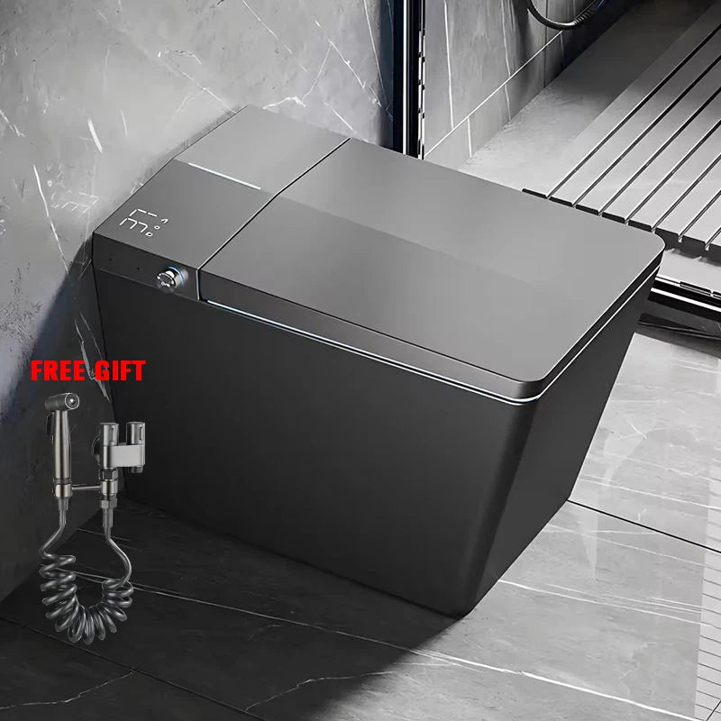 Luxury Tankless Smart Toilet – Matte Black Heated Electric Bidet