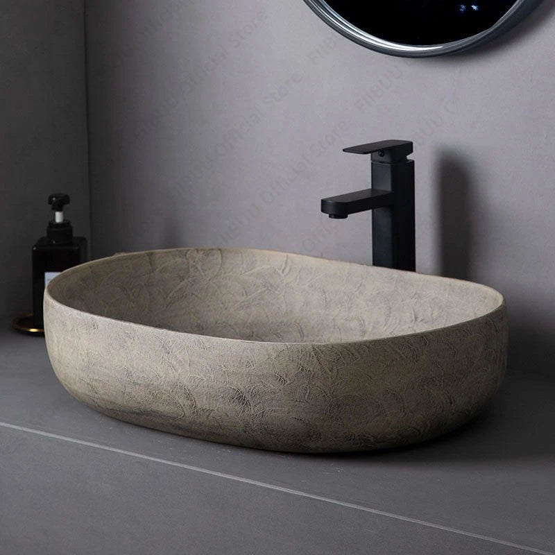 Oval Ceramic Vessel Sink – Above Counter Bathroom Basin