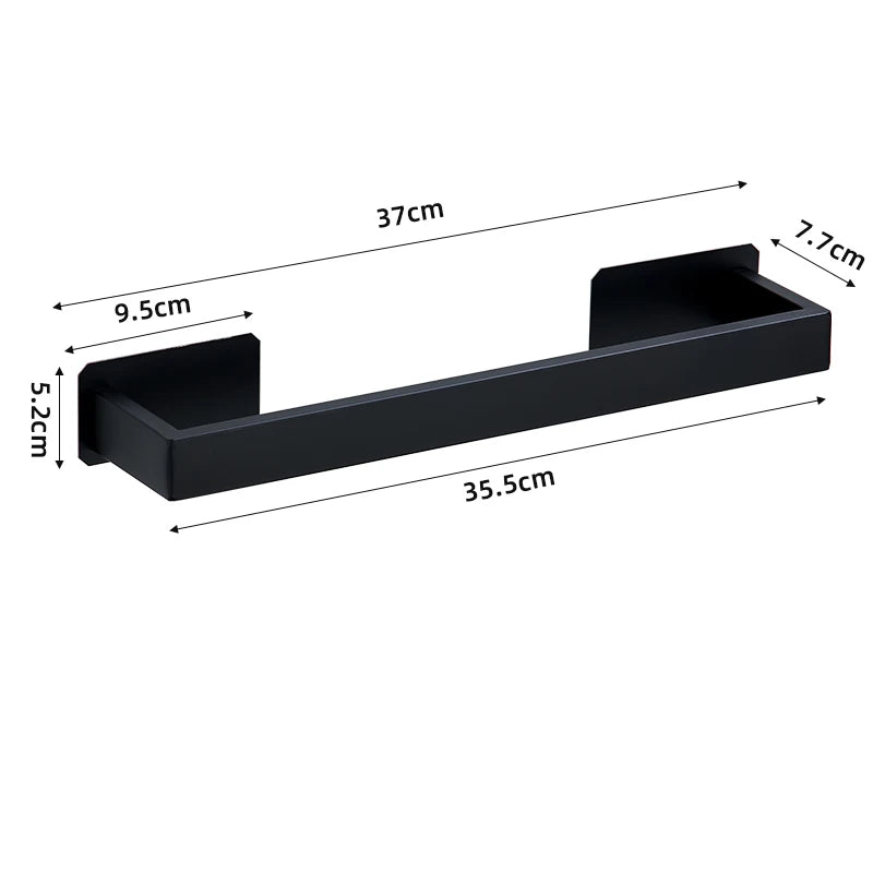 Black No-Drill Bathroom Hardware Set