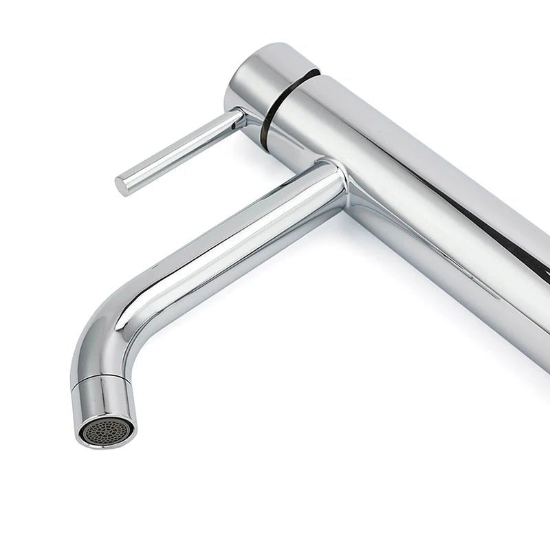 Tall Round Basin Mixer Tap – Chrome High-Rise Faucet