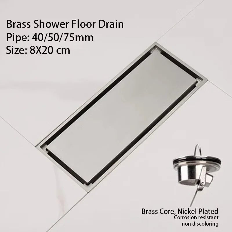 Brushed Nickel Invisible Strip Floor Drain