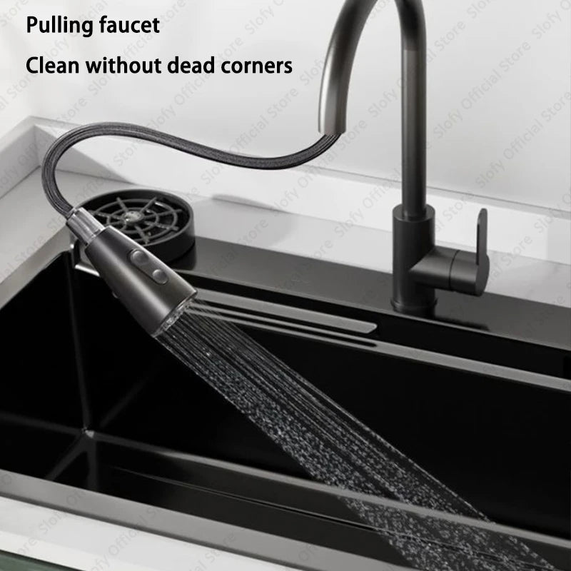 Stainless Steel Farmhouse Kitchen Sink – Single Bowl with Faucet & Drain