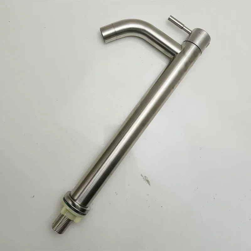 Black & Gold Stainless Steel Basin Faucet – Quick-Open Single Cold Tap